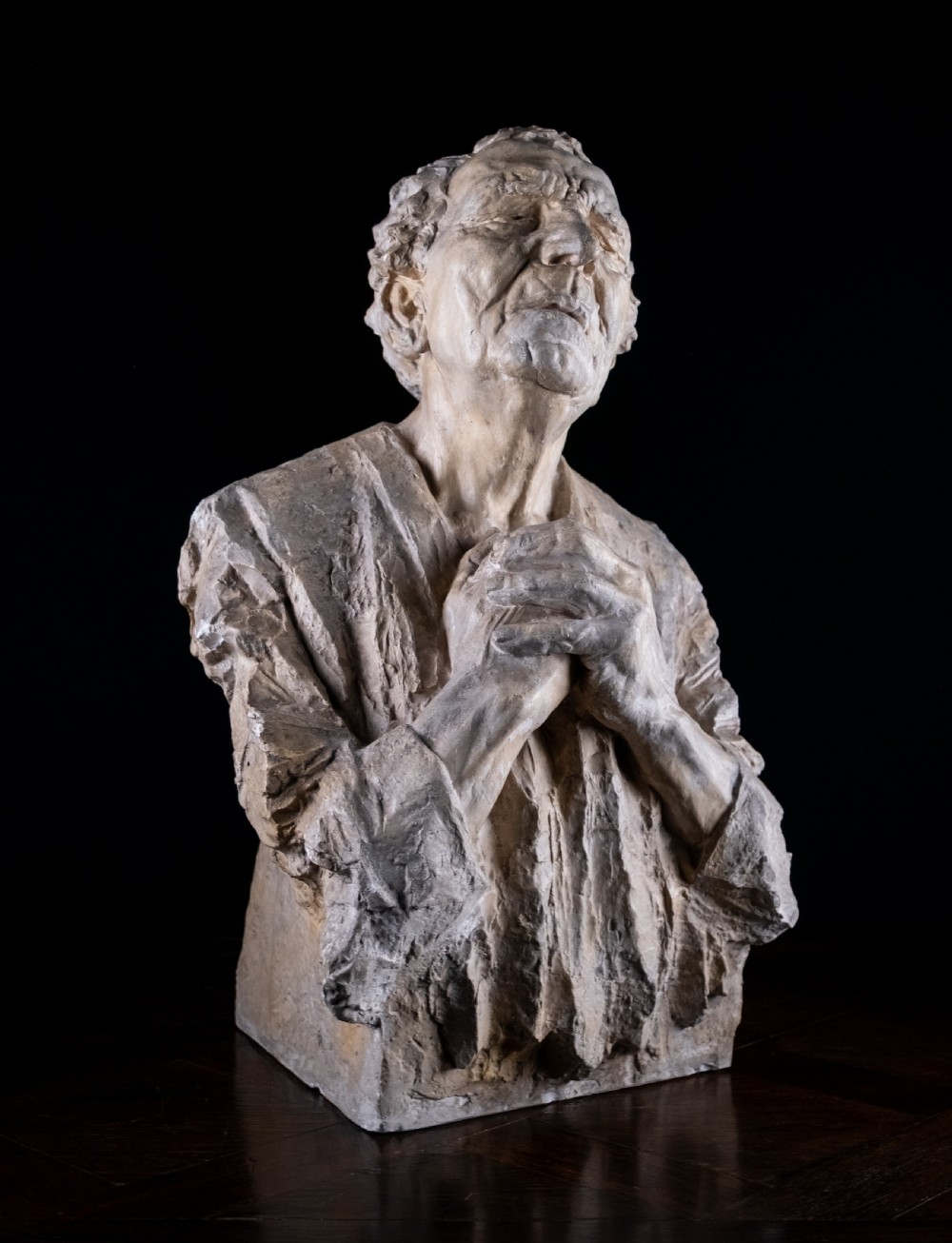Gustave Van den Meersche (1891-1970) - 'The Blind', Dated 1915. Plaster Sculpture.  View IV