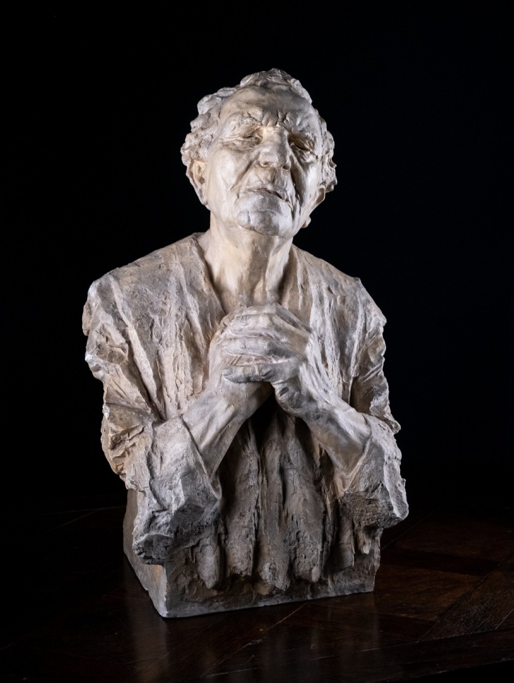 Gustave Van den Meersche (1891-1970) - 'The Blind', Dated 1915. Plaster Sculpture.  View V