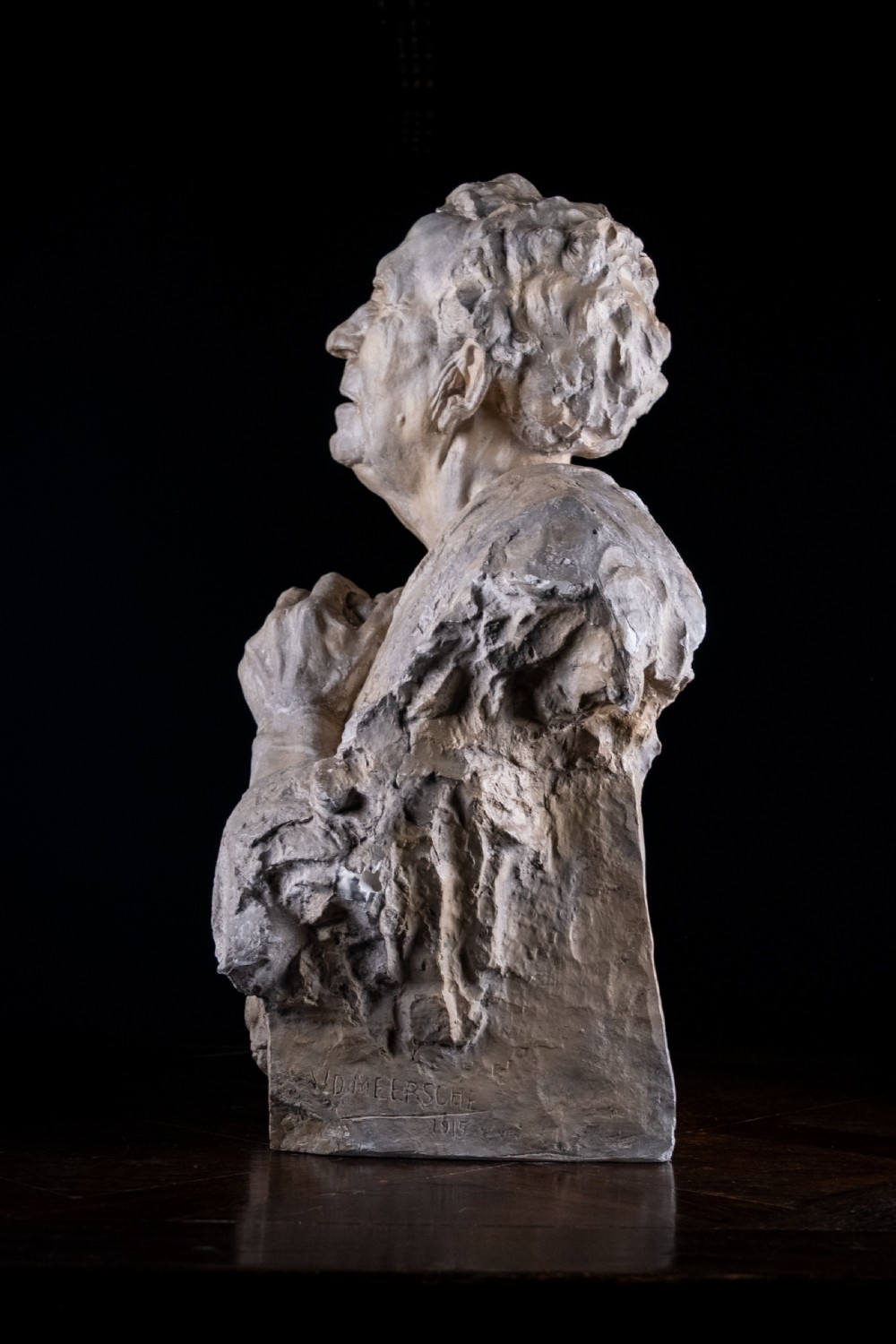 Gustave Van den Meersche (1891-1970) - 'The Blind', Dated 1915. Plaster Sculpture.  View XI