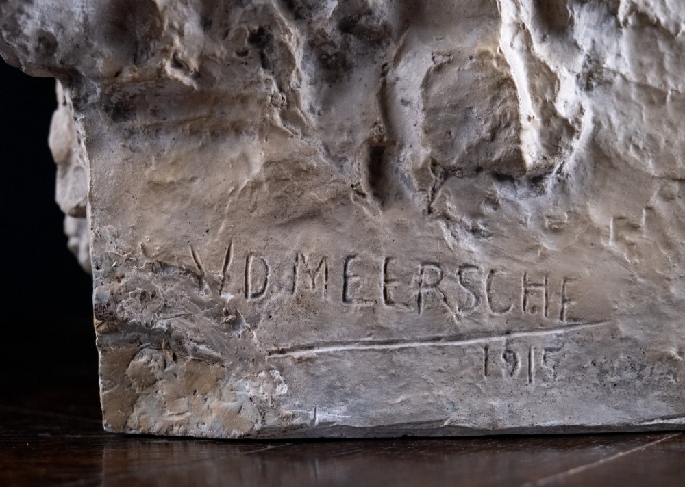 Gustave Van den Meersche (1891-1970) - 'The Blind', Dated 1915. Plaster Sculpture.  View XII