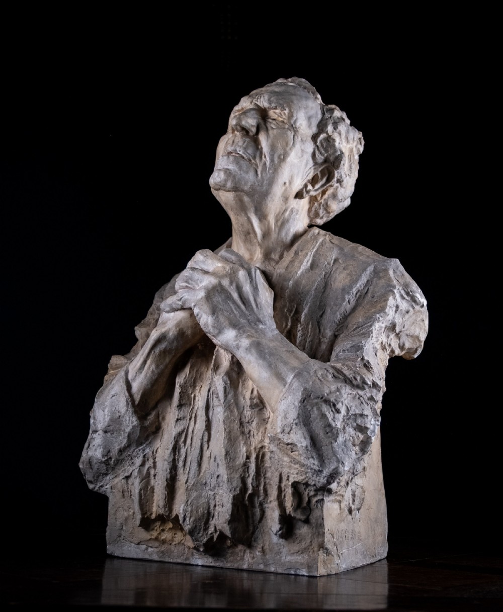 Gustave Van den Meersche (1891-1970) - 'The Blind', Dated 1915. Plaster Sculpture.  View XIV