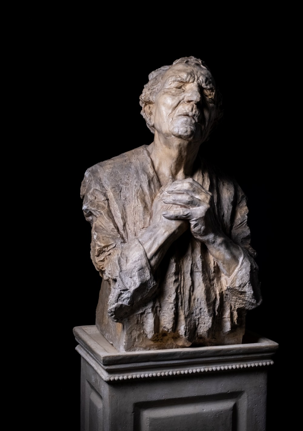 Gustave Van den Meersche (1891-1970) - 'The Blind', Dated 1915. Plaster Sculpture.  View XX