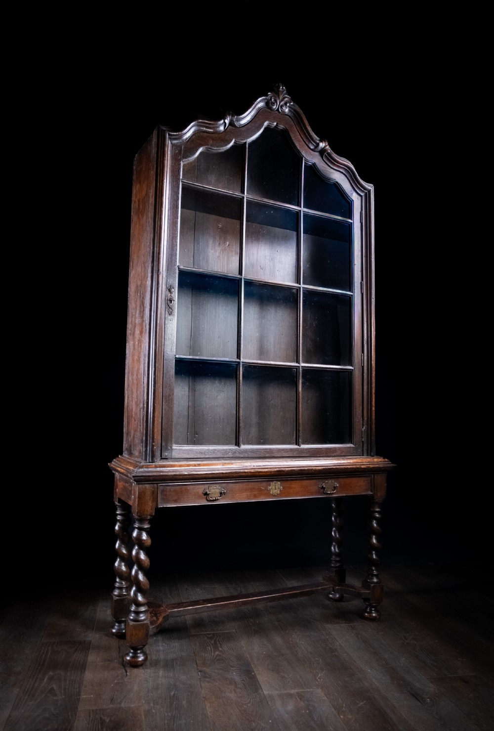William & Mary Oak Glazed Bookcase On Stand, c.1680