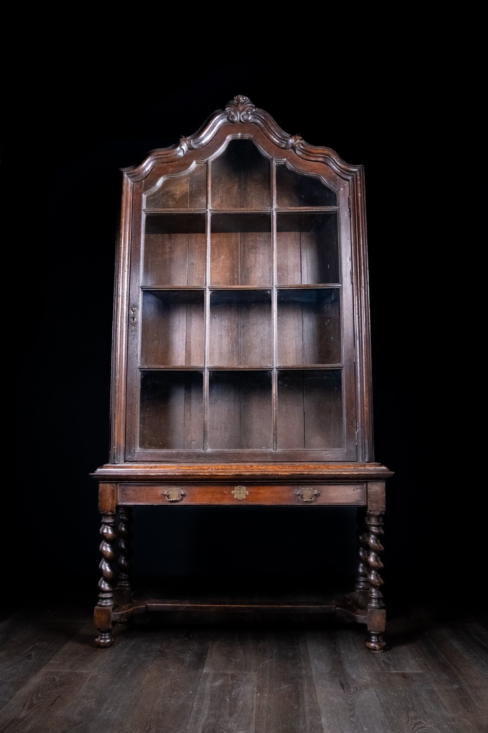 William & Mary Oak Glazed Bookcase On Stand, c.1680 View XIII