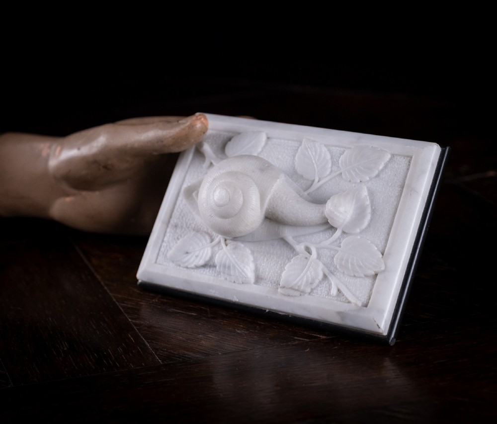 Large 19th Century Marble & Slate Snail Paperweight