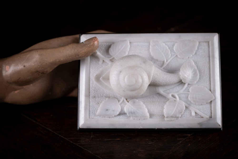 Large 19th Century Marble & Slate Snail Paperweight View II