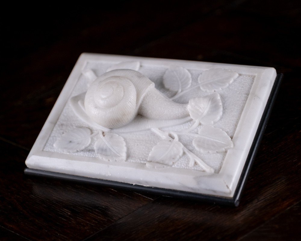 Large 19th Century Marble & Slate Snail Paperweight View VI