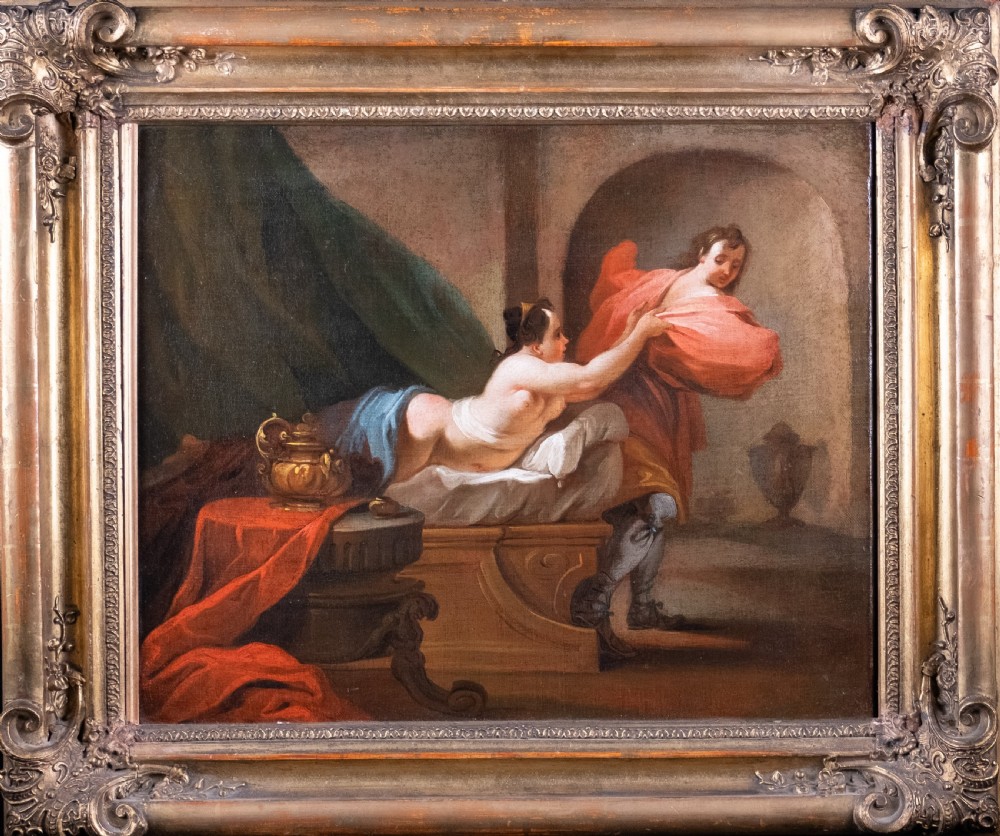 18th Century School, Joseph & Potiphar's Wife. Oil On Canvas.
