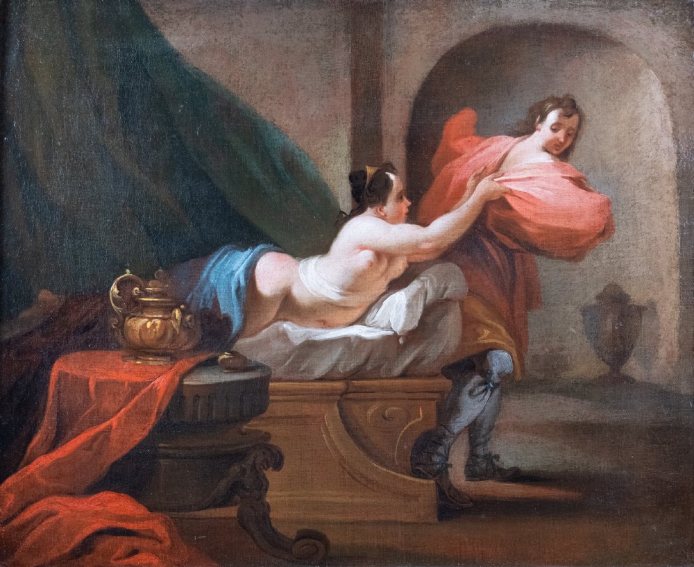 18th Century School, Joseph & Potiphar's Wife. Oil On Canvas. View II