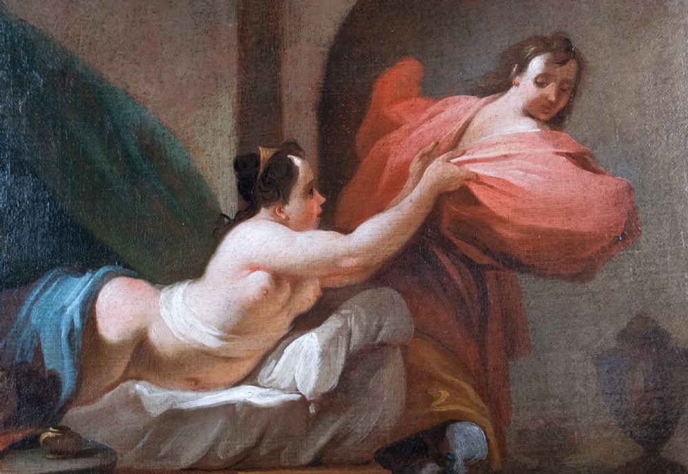 18th Century School, Joseph & Potiphar's Wife. Oil On Canvas. View III