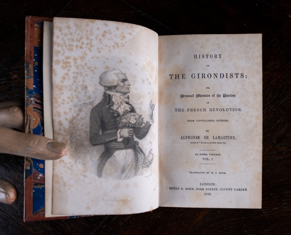 1856 The History Of The Girondists by Alphonse De Lamartine. Book Set.  View X