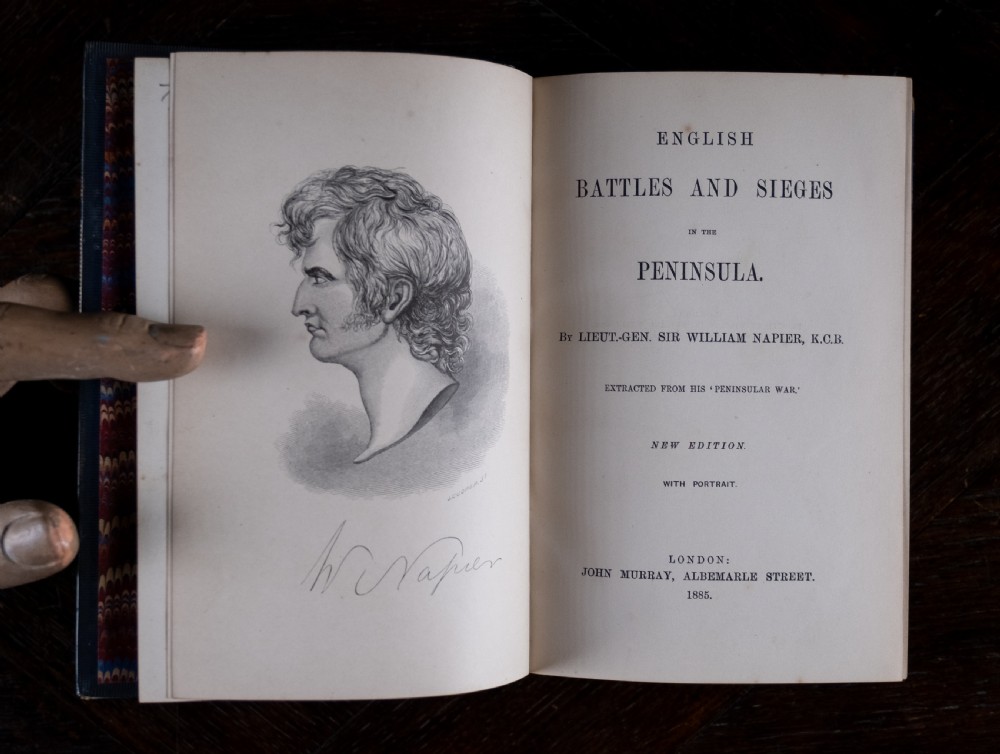 1885 English Battles & Sieges In The Peninsula by Sir William Napier. Leather Bound Book. View VIII