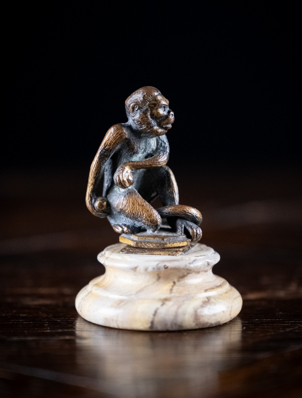 Bronze Monkey Wax Seal On Stand View III