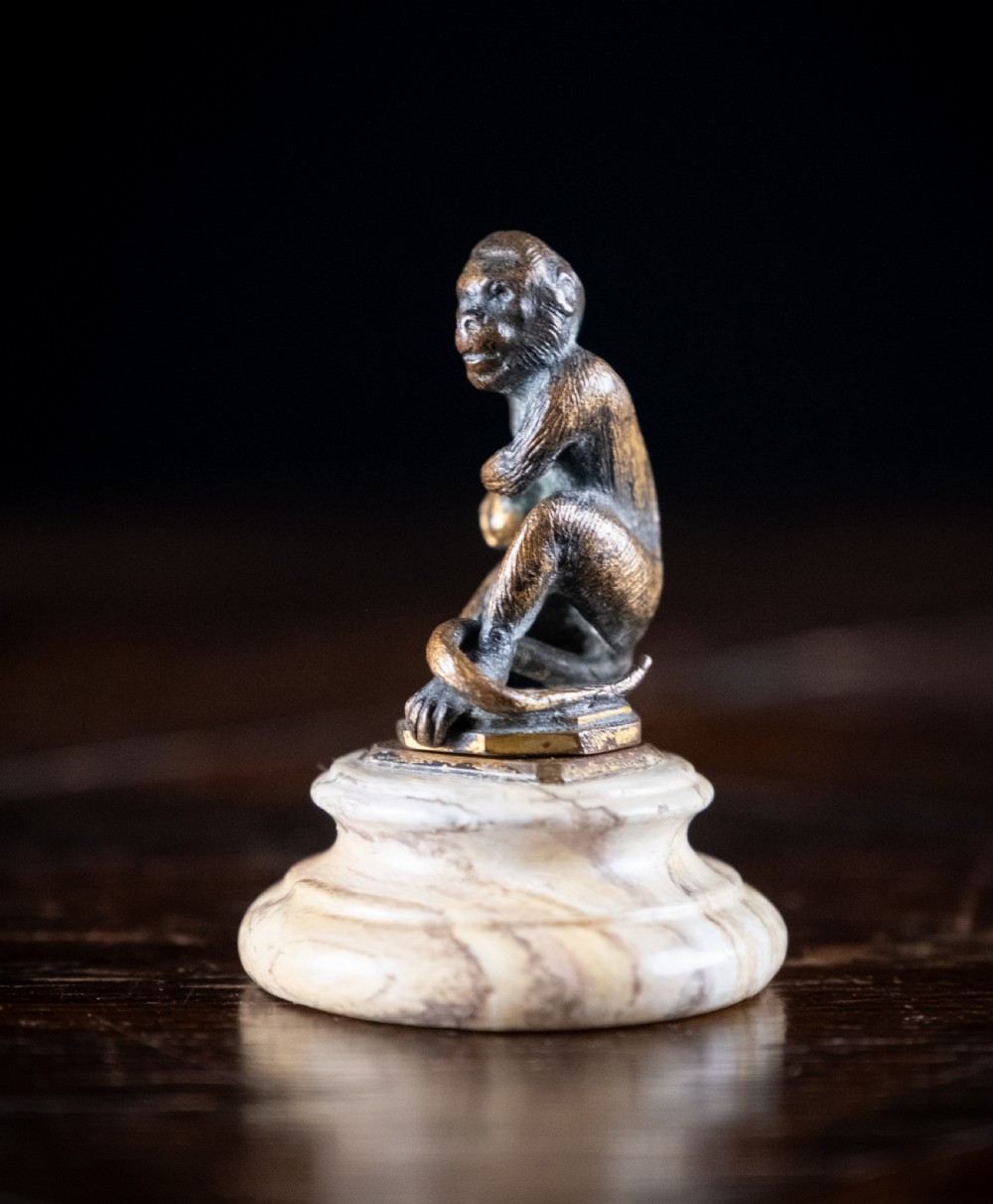 Bronze Monkey Wax Seal On Stand View IV
