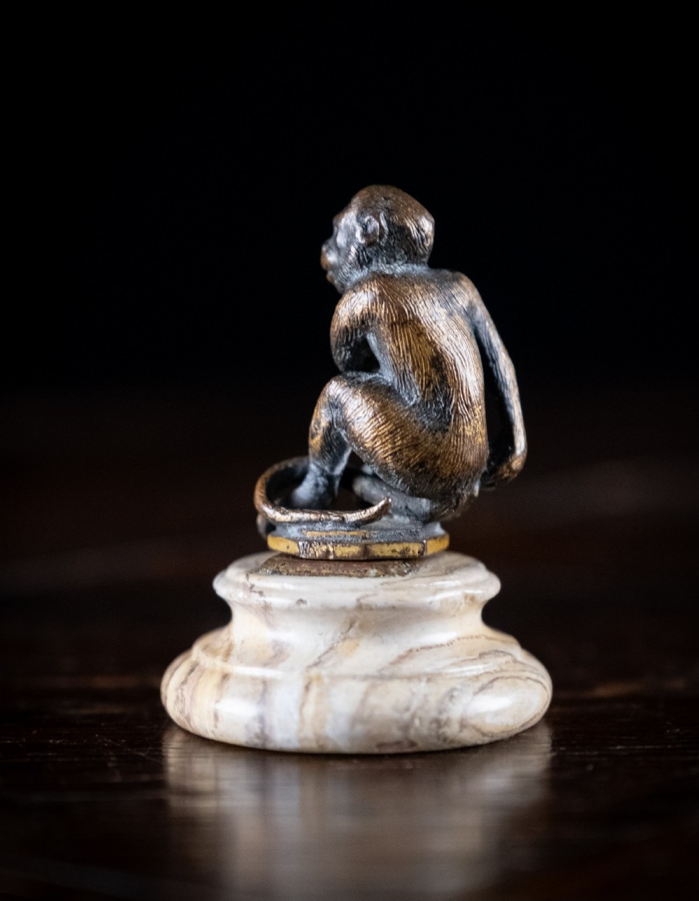 Bronze Monkey Wax Seal On Stand View VI