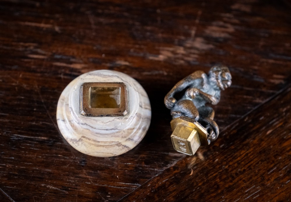 Bronze Monkey Wax Seal On Stand View IX
