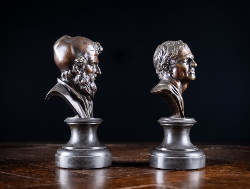 Pair Bronze Busts of Hippocrates and Lysimachus View VII