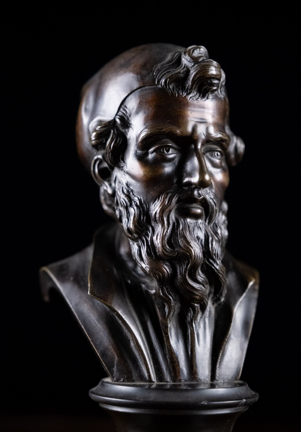 Pair Bronze Busts of Hippocrates and Lysimachus View VIII