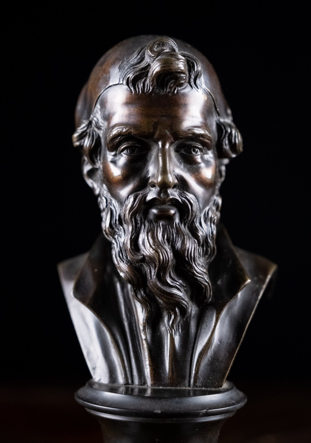 Pair Bronze Busts of Hippocrates and Lysimachus View IX