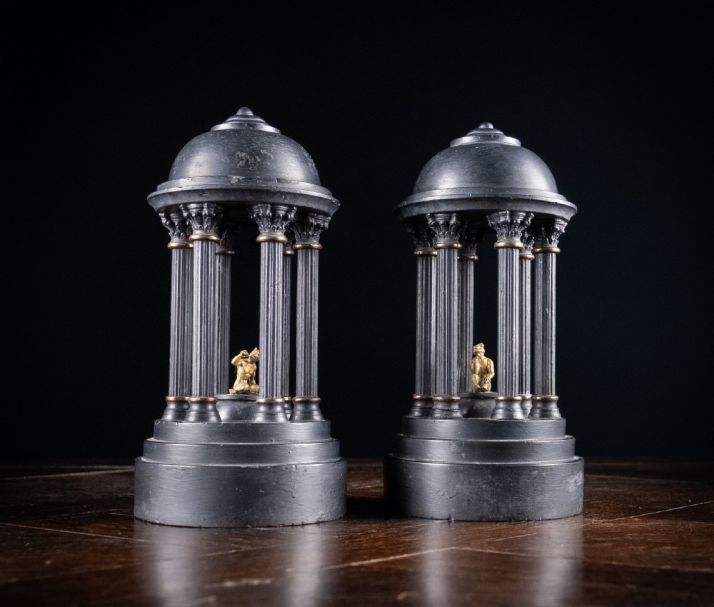 Grand Tour Bronze & Slate Temple Models, c.1880