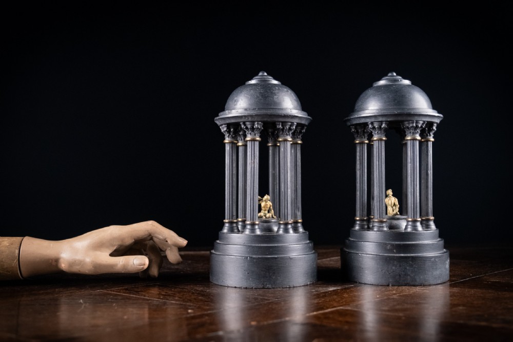 Grand Tour Bronze & Slate Temple Models, c.1880 View IV