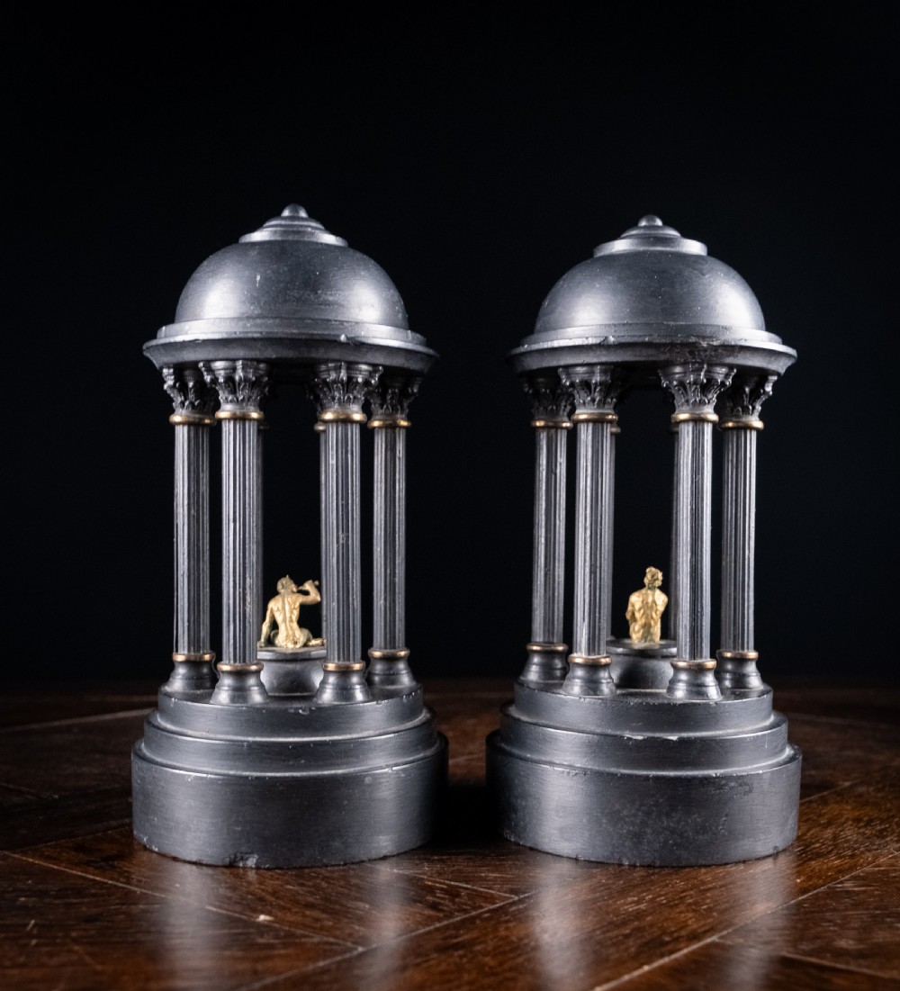 Grand Tour Bronze & Slate Temple Models, c.1880 View VIII