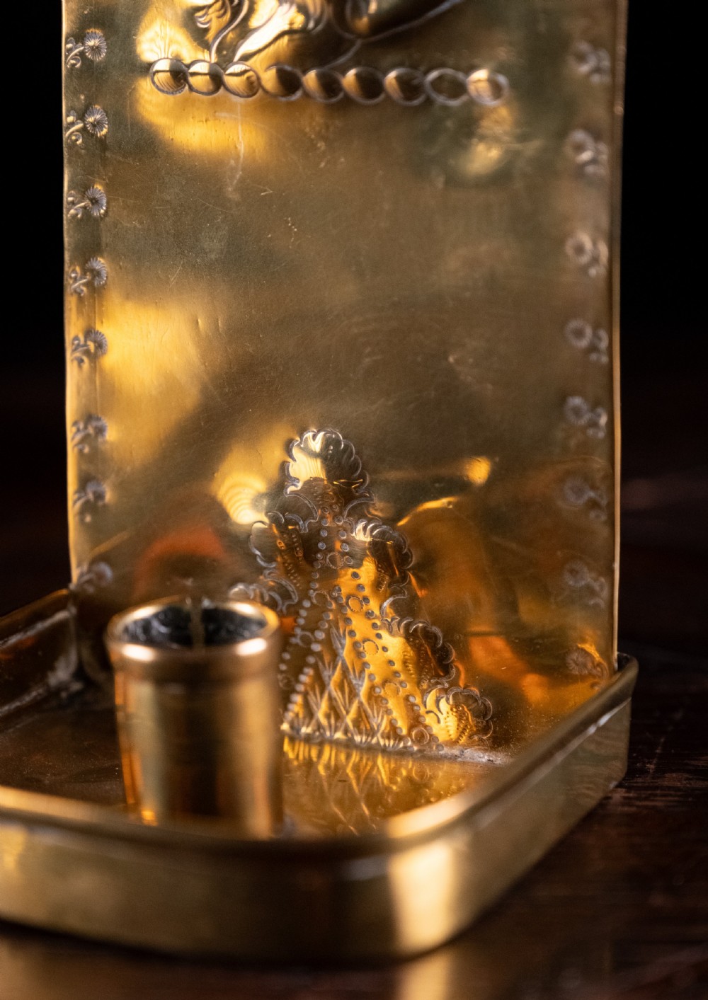 19th Century Brass Wall Reflector Candle Holder View II