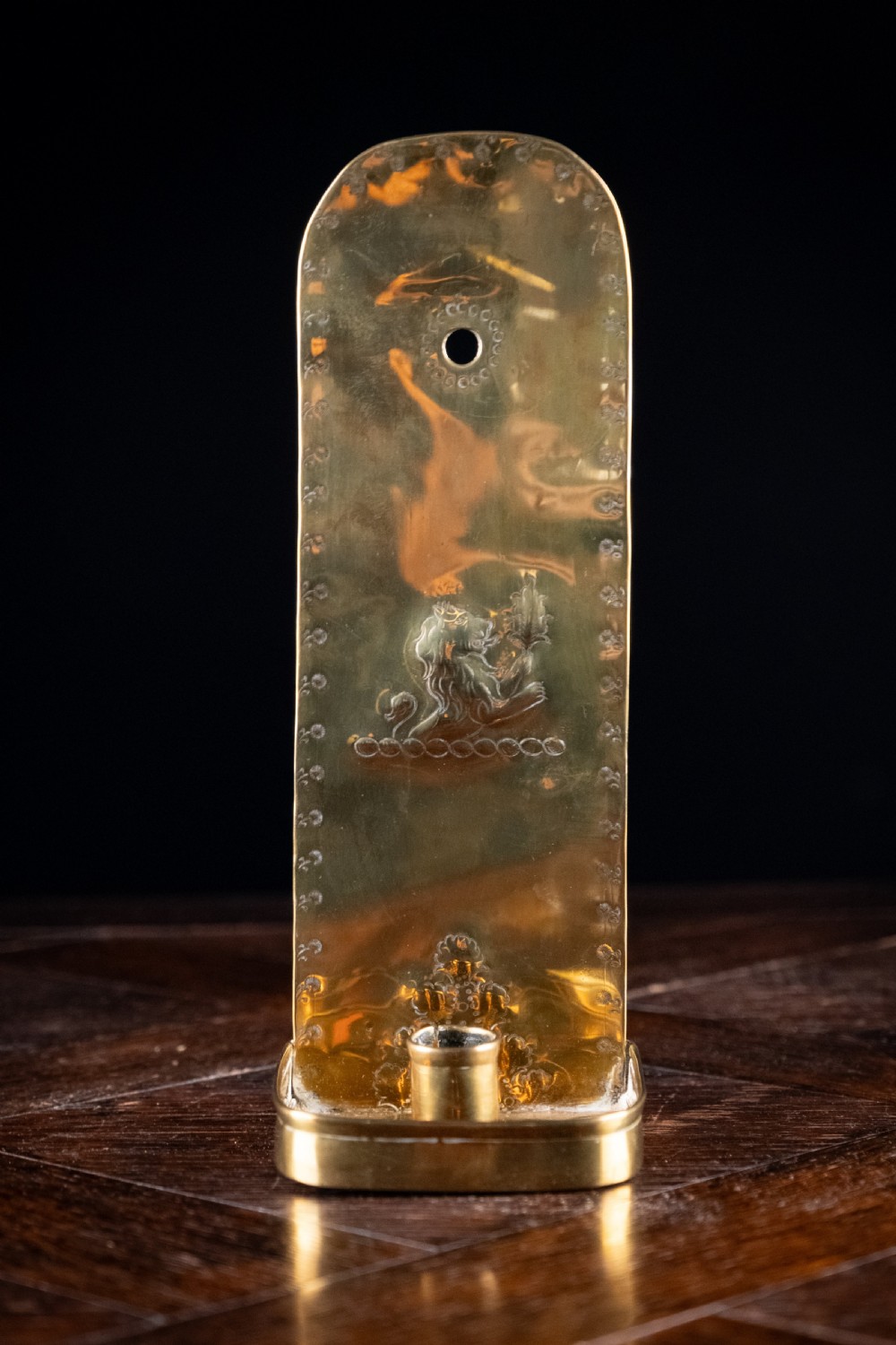19th Century Brass Wall Reflector Candle Holder View V