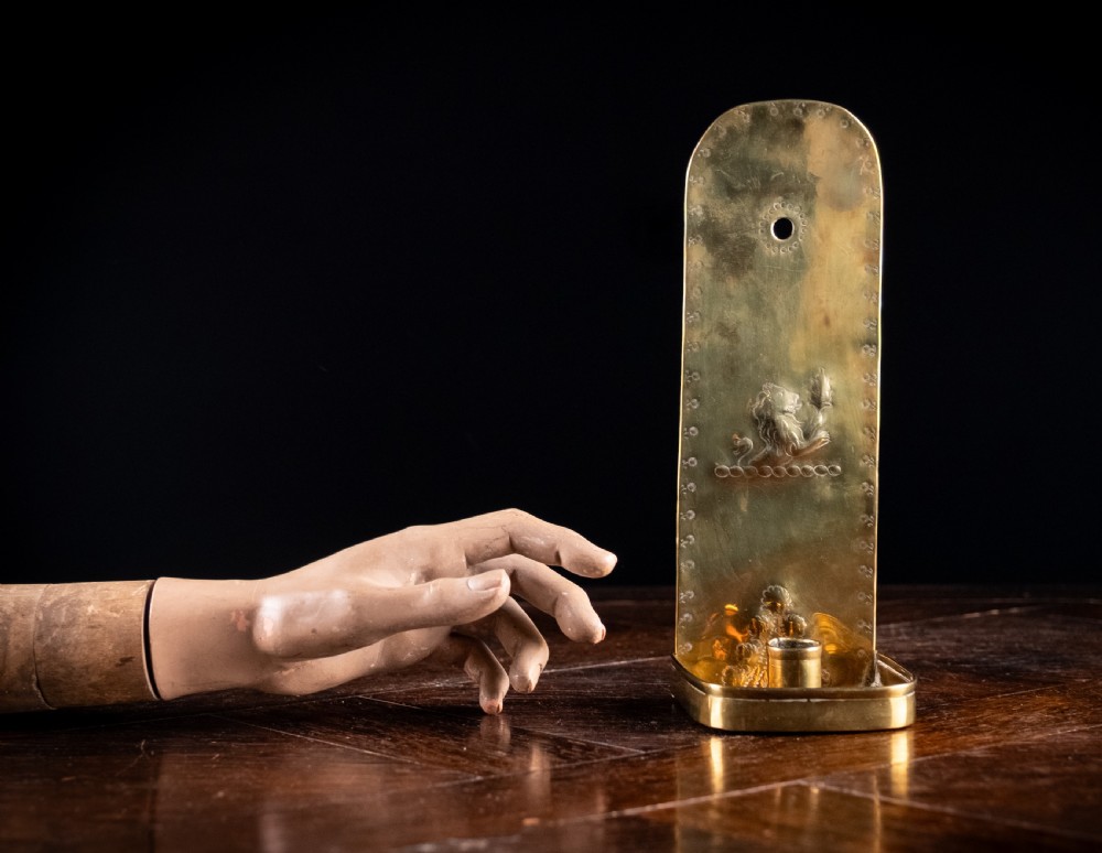 19th Century Brass Wall Reflector Candle Holder View VIII