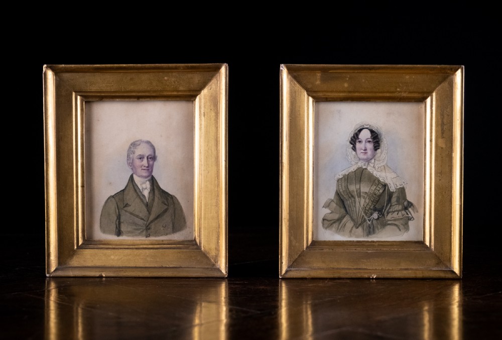 Early 19th Century Pair of Watercolour Portraits