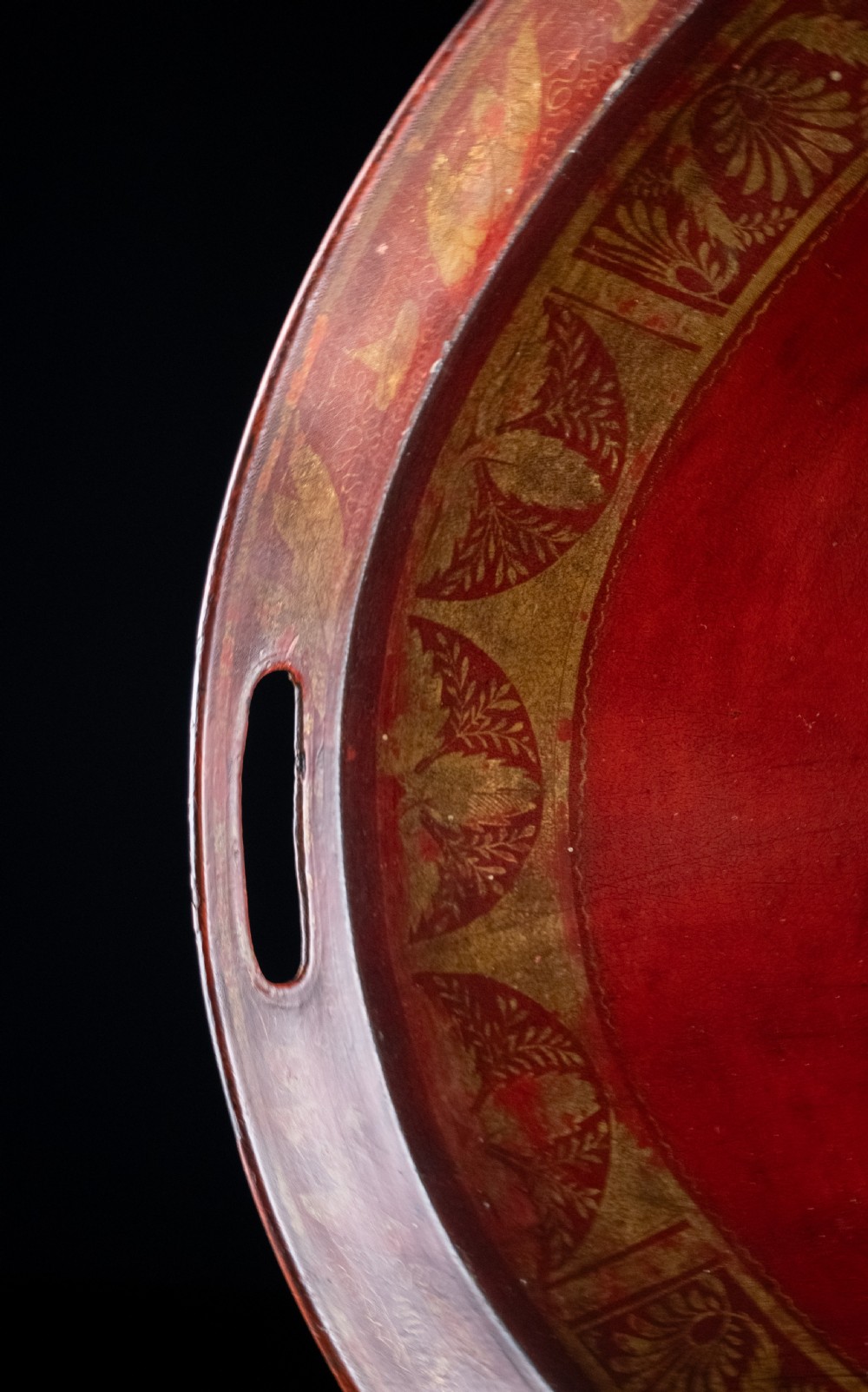 Large Regency Red & Gilt Toleware Tray, c.1830 View VI