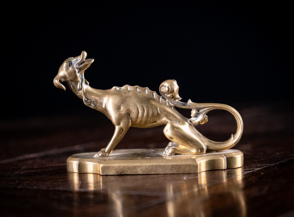 Gothic Mythical Beast Brass Coat Hook, c.1880 View III