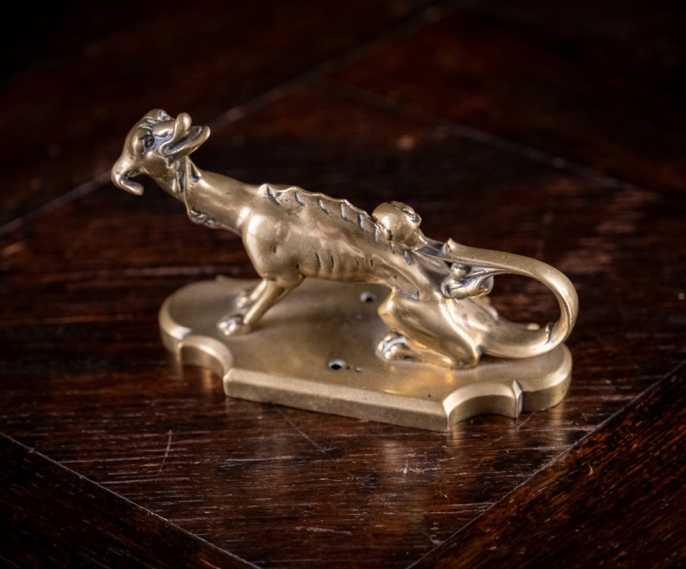 Gothic Mythical Beast Brass Coat Hook, c.1880 View IV