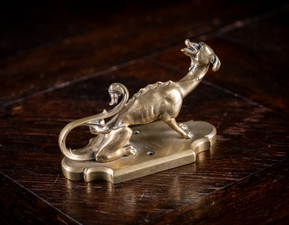 Gothic Mythical Beast Brass Coat Hook, c.1880 View V