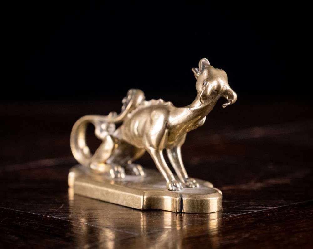 Gothic Mythical Beast Brass Coat Hook, c.1880 View VIII