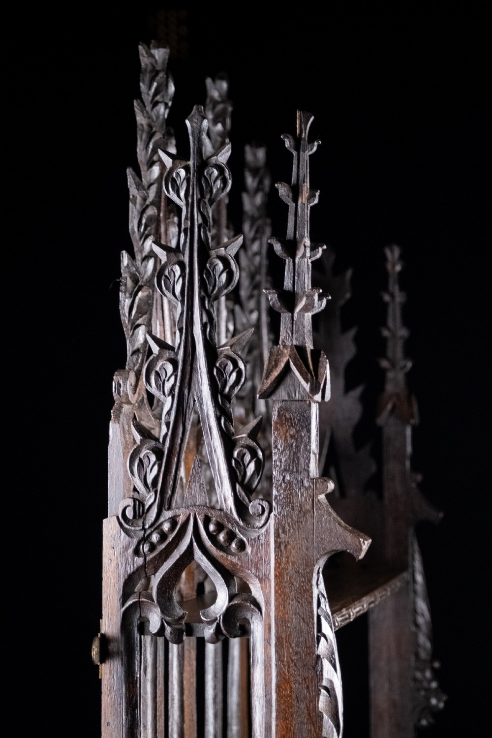 Gothic Carved Oak Hanging Shelf, c.1880 View VII