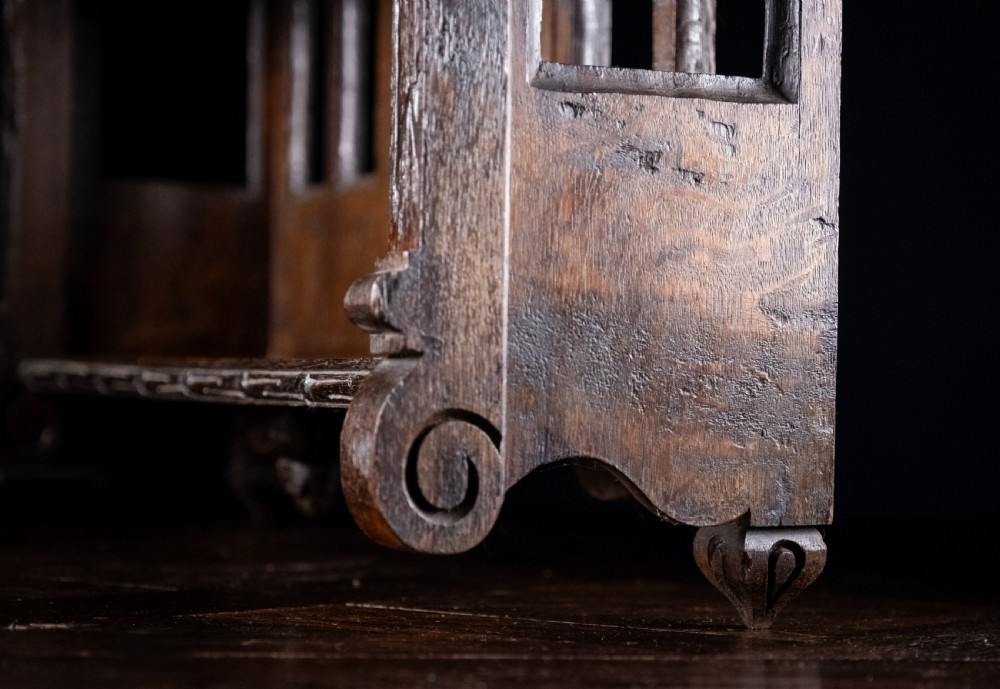 Gothic Carved Oak Hanging Shelf, c.1880 View XII