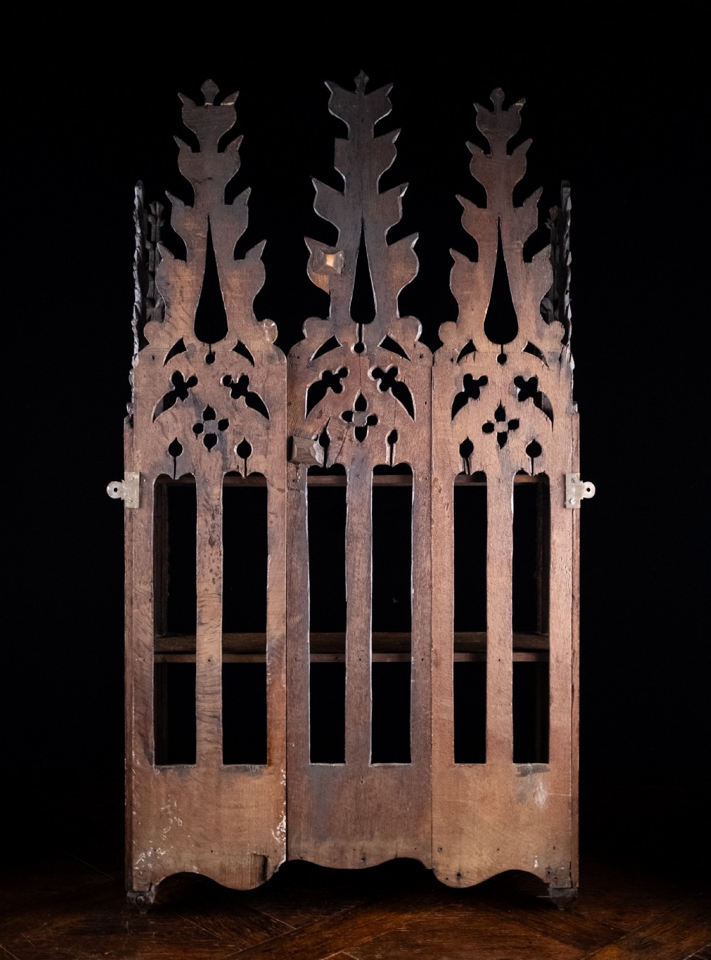Gothic Carved Oak Hanging Shelf, c.1880 View XVI
