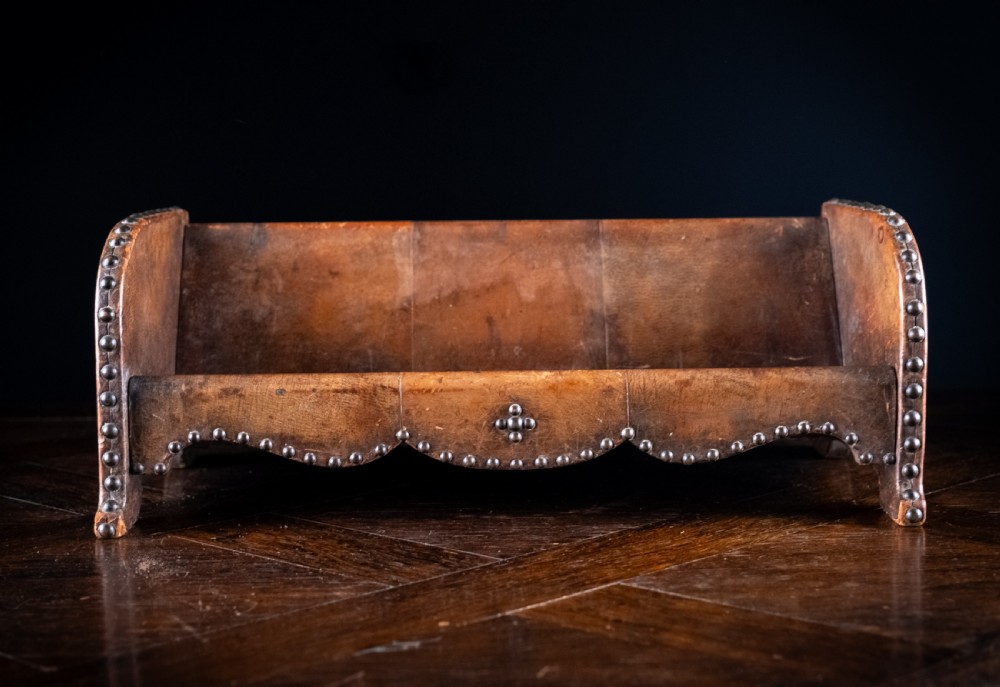 Studded Tan Leather Book Trough, c. 1880 View VI