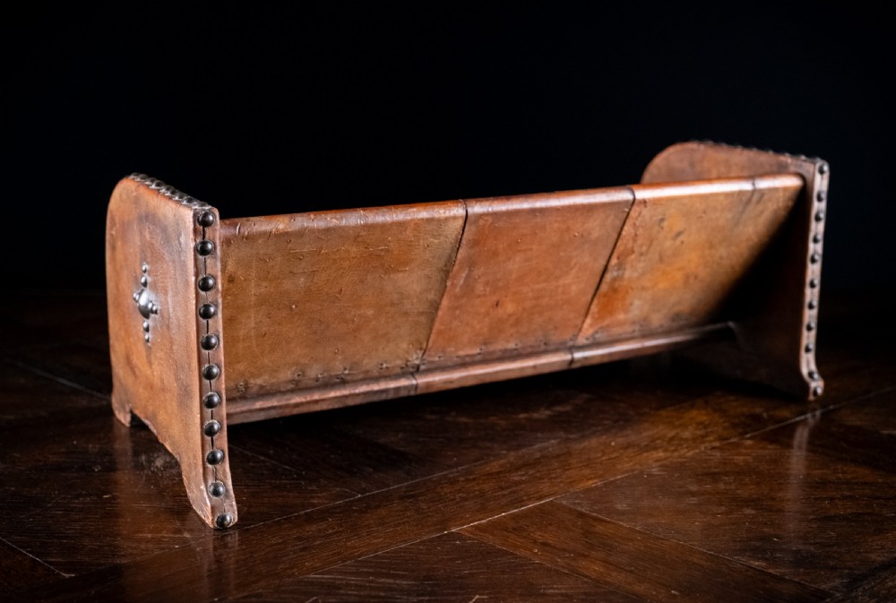 Studded Tan Leather Book Trough, c. 1880 View VIII