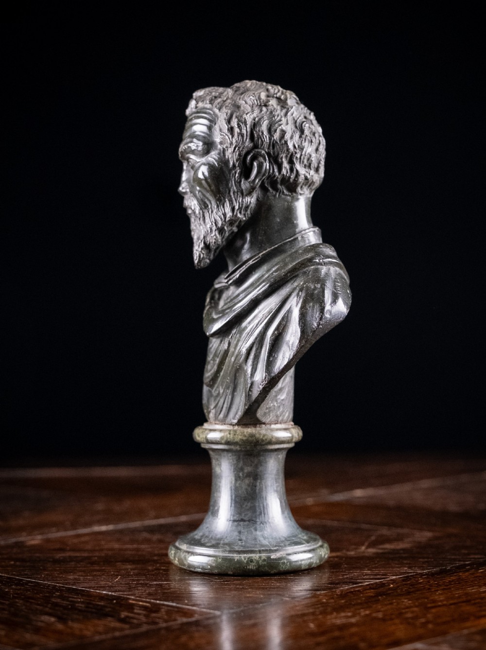 19th Century Serpentine Bust of Michelangelo View IX