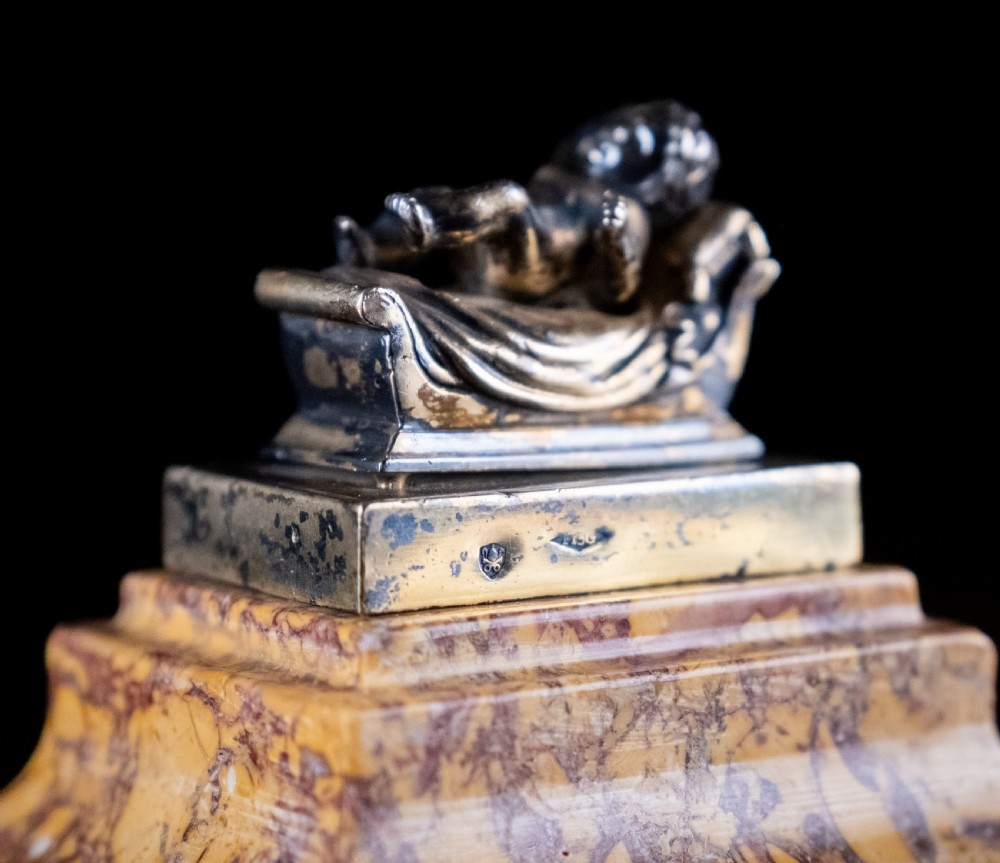 19th Century Grand Tour Silver Gilt & Marble Desk Weight View III