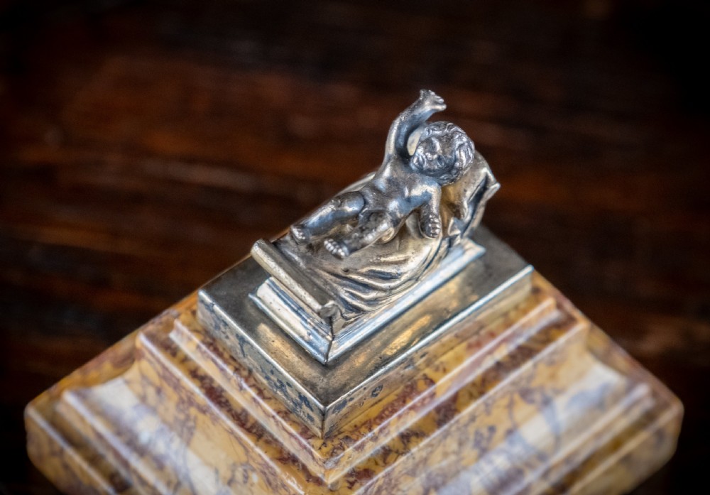 19th Century Grand Tour Silver Gilt & Marble Desk Weight View IV