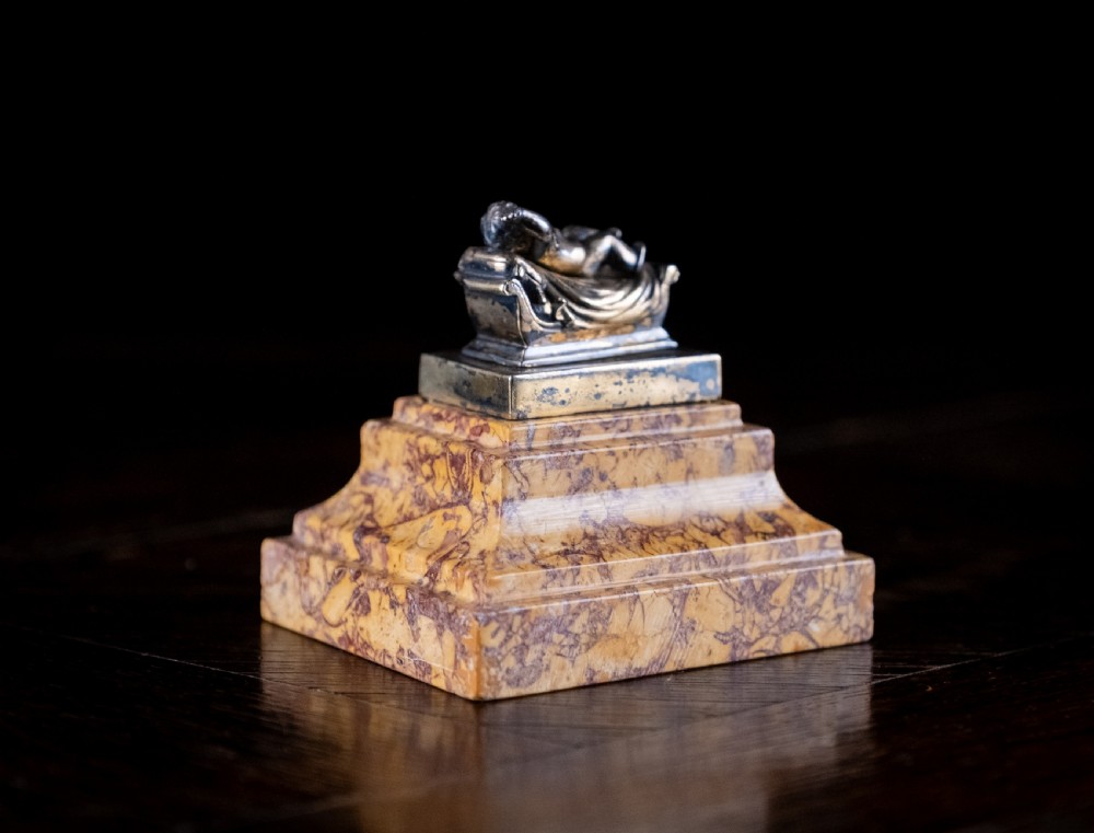 19th Century Grand Tour Silver Gilt & Marble Desk Weight View VII