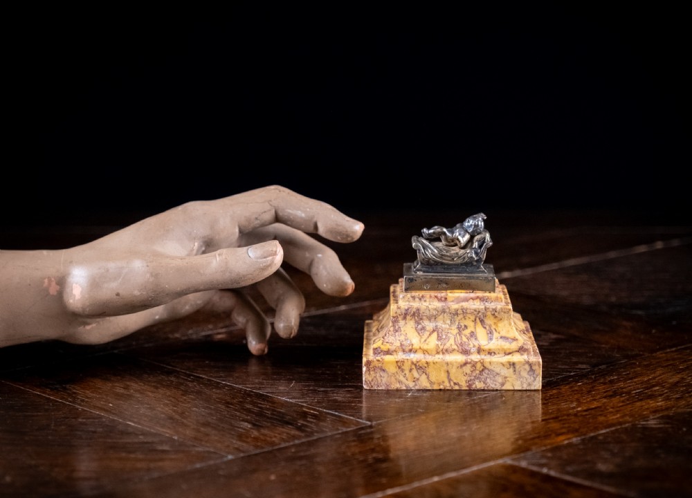 19th Century Grand Tour Silver Gilt & Marble Desk Weight View VIII