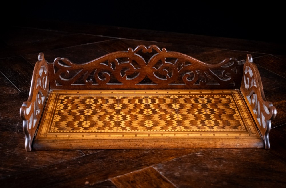 Rosewood & Tunbridgeware Folding Book Stand, c1860 View X