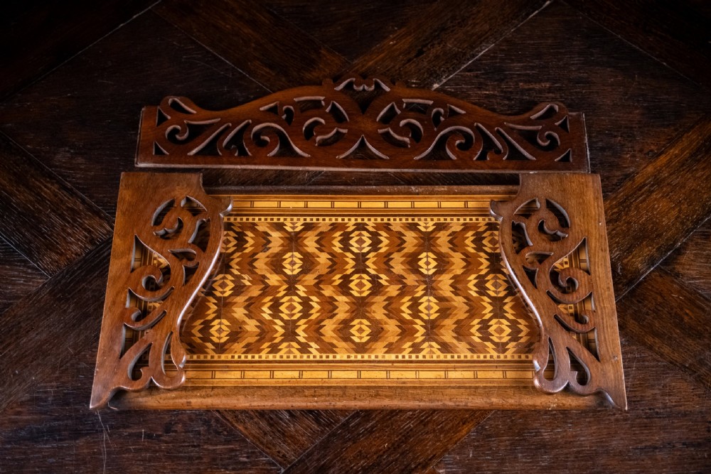 Rosewood & Tunbridgeware Folding Book Stand, c1860 View XIII