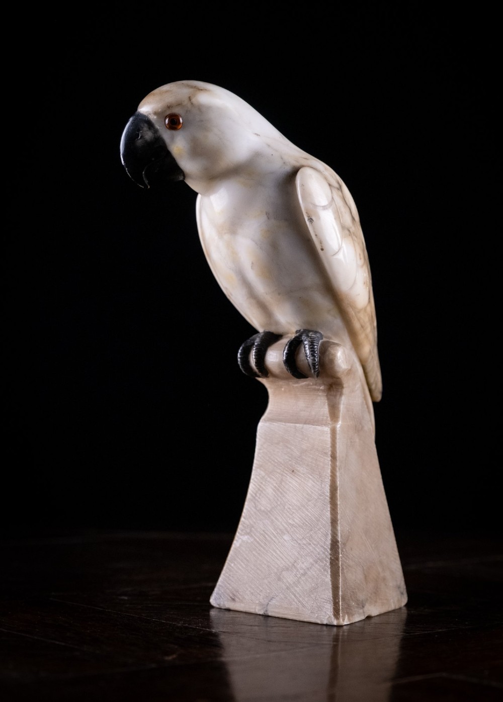 Carved Alabaster Parrot & Cockatoo, c.1920 View VI