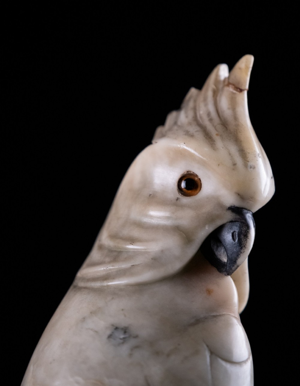 Carved Alabaster Parrot & Cockatoo, c.1920 View VII