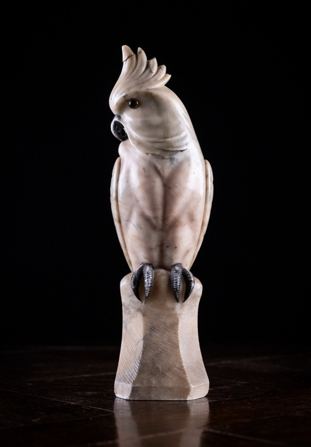 Carved Alabaster Parrot & Cockatoo, c.1920 View VIII